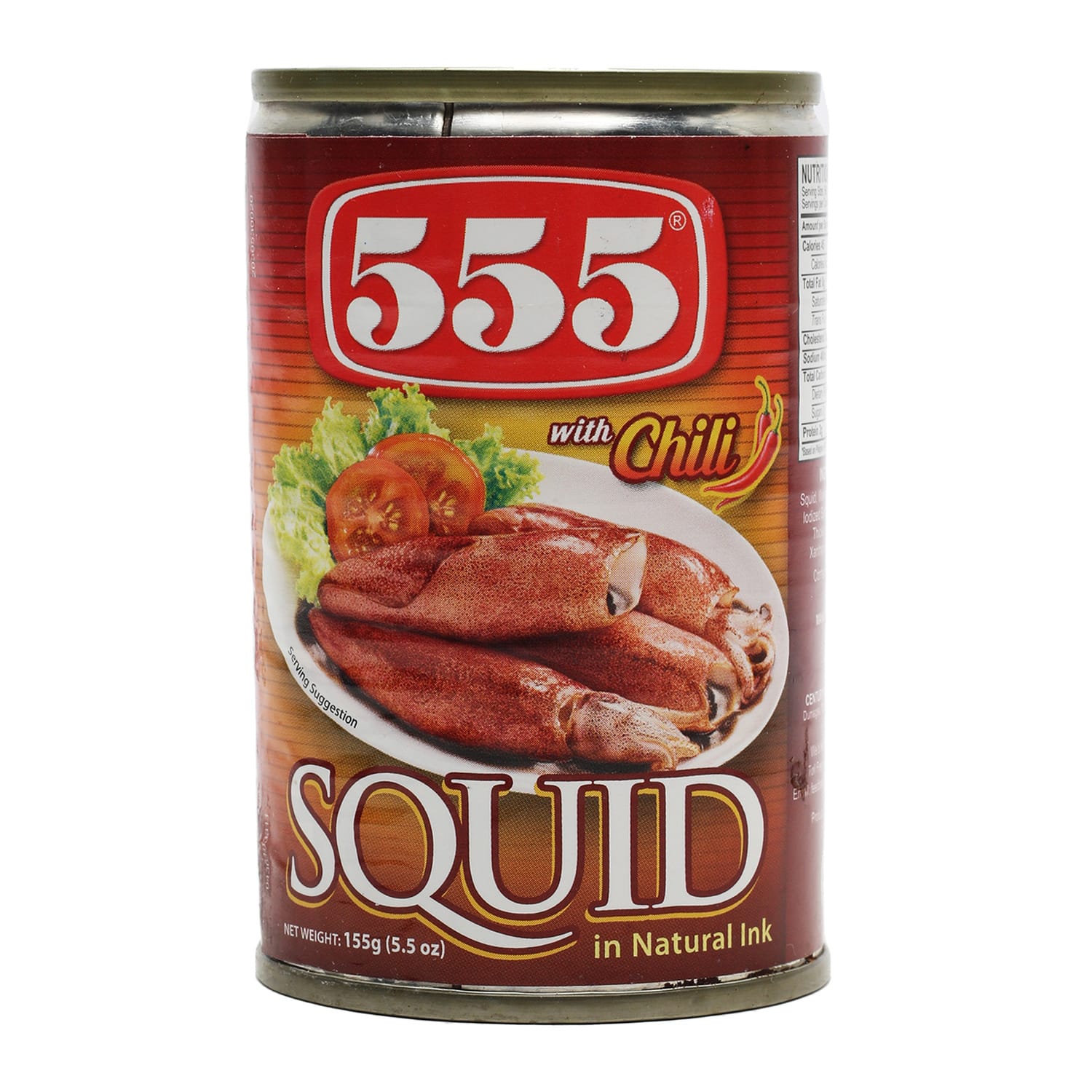 555 SQUID CHILI IN NATURAL INK 155GM