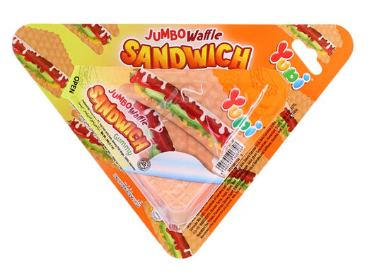 YUPI JUMBO WAFFLE  SANDWICH GUMMY CHOCOLATE 88GM