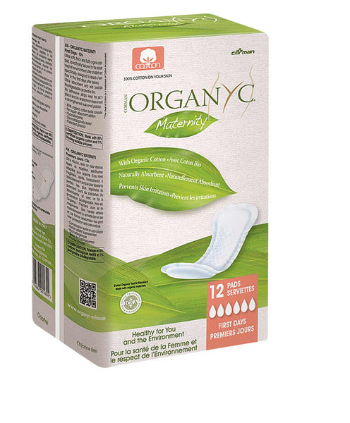 100% ORGANIC COTTON MATERNITY PADS 12 PCS